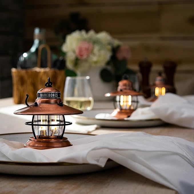 Barebones Edison Mini Vintage Adjustable LED Compact Outdoor Lantern - Essential Gear for Camping, Hiking, Fishing, Tents and Outdoor Adventures