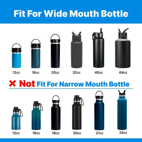 Bluwing Spout Lid for Hydro Flask 12-64oz Wide Mouth, Replacement Lids with Handle for Hydroflask, Thermoflask, koodee Wide Mouth Sports Water Bottle, Leak Proof (1 Pack