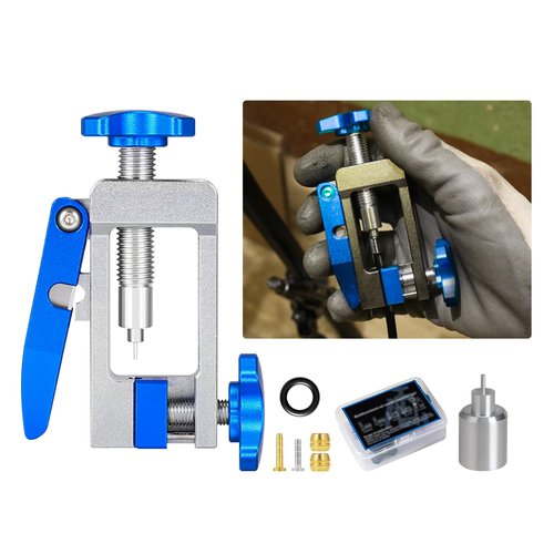 dcvbny Bicycle Brake Hydraulic Disc Hose Fitting Insert Tool Kit, Upgraded Needle Driver Insertion Tool with Bike Brake Olive and Brass Connecting Insert Kit for Shim-ano BH90 Mountain Bike