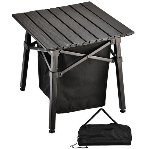 Pnbfhn Aluminum Camping Side Table, Compact Folding Outdoor Portable Beach Small Camp Table with Carry Bag and Storage, Picnic, Hiking, Fishing, Grill