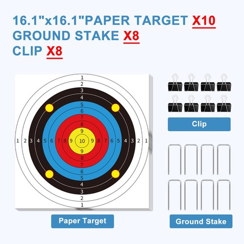 Ideagle Shooting Target Stand with 10pcs 16"x16" Papers Targets,Durable Paper Target Holder with Adjustable Base for Paper Shooting Targets,H Shape, USPSA/IPSC, IDPA Practice-Upgraded Version (2 Pack)