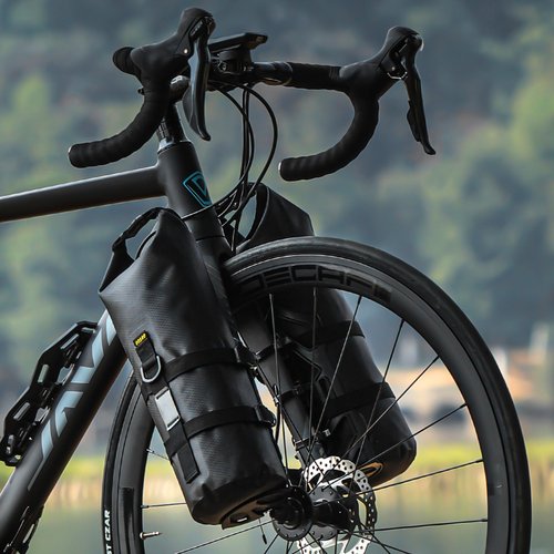 WEEROCK 5L Bike Bag Front Fork Bag 1 Pack Waterproof Bicycle Bag Large Capacity Quick Release Bike Pannier for Mountain Bike MTB, Cruiser Bike, Traveling Bike