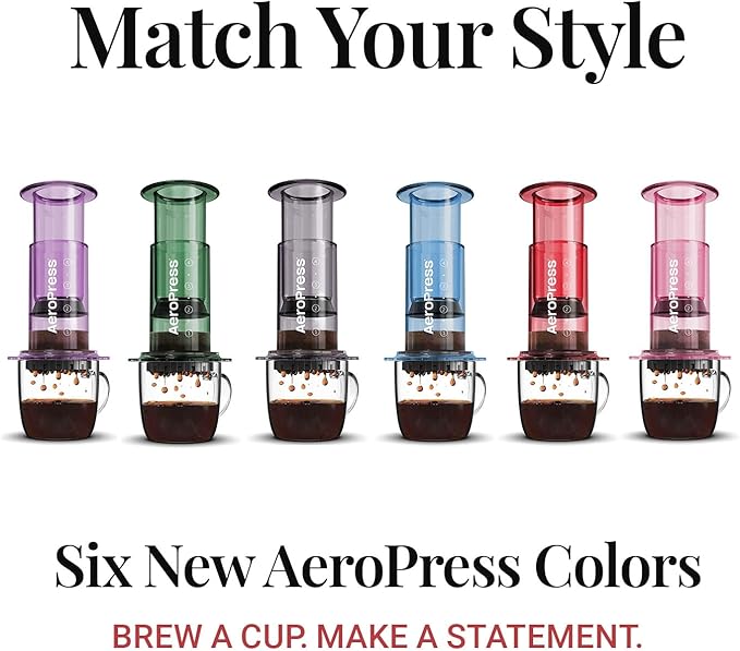 AeroPress Clear Black Coffee Press – 3 In 1 Brew Method Combines French Press, Espresso, Full Bodied Coffee Without Grit or Bitterness, Small Portable Coffee Maker for Camping & Travel, Black