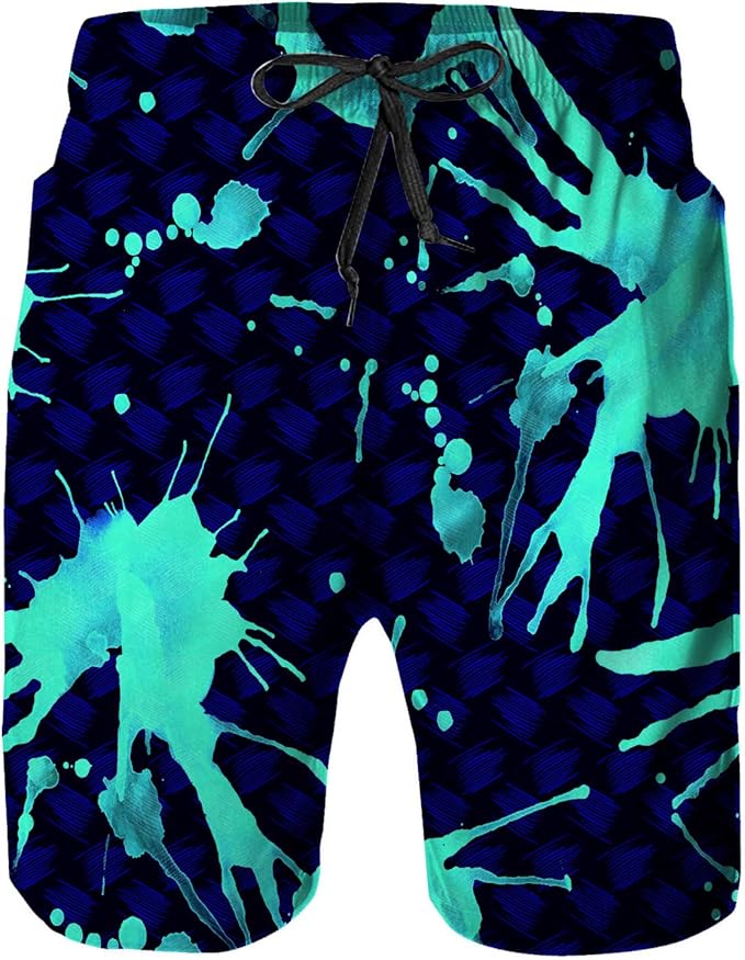 Mens Swim Trunks with Mesh Lining,Quick Dry Swimsuit Board Shorts Beach Pants Swimwear Bathing Suits