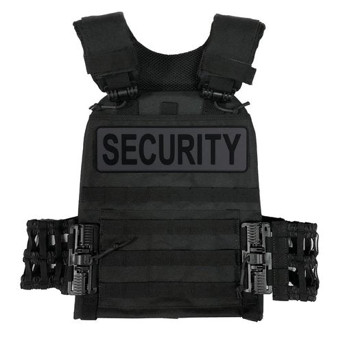 uuKen Security Patch PVC Gray Background 10"×3" for Vests Jackets Clothing Bags Backpacks with Hook Fastener Back(Gray Background,XL 10"×3")