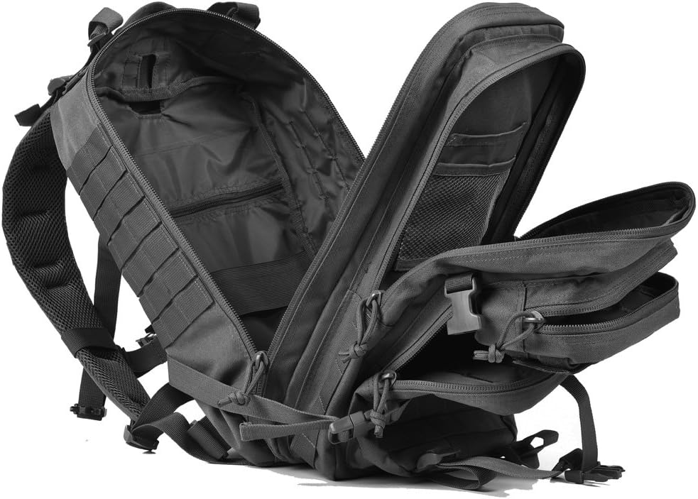 Military Tactical Backpack,Small Army Assault Pack Molle Bug Out Bag Backpacks Rucksack Daypack with Tactical US Flag Patch Black