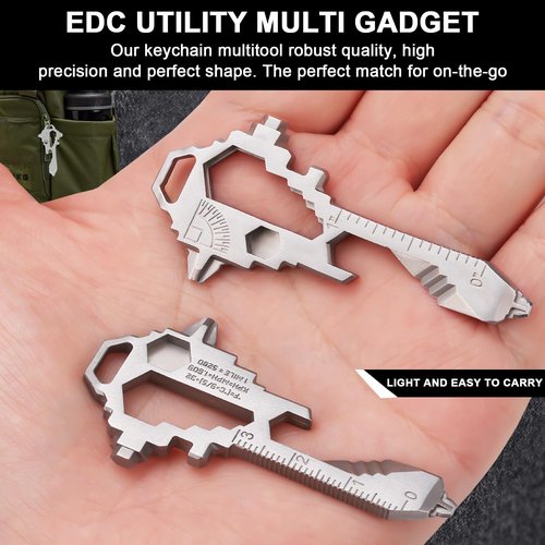 Herda Keychain Multitool – EDC Tool with 17+ Functions Gifts| Small Bottle Opener keychain with Screwdriver, Wrench, and Box Cutter for Travel, Outdoor, and Everyday Use – TSA Safe