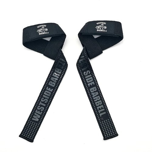Westside Barbell Padded Wrist Straps with Premium No-Slip Grip (1 pair), Black, for Deadlifts, Rows Powerlifting, Bodybuilding, Weightlifting, Strength Training