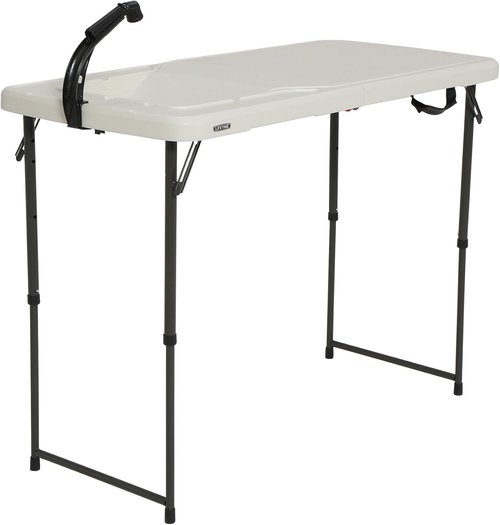 Lifetime 4 Foot Folding Fish Fillet Cleaning Table with Sink - for Camping, Picnic, Garden, Outdoors