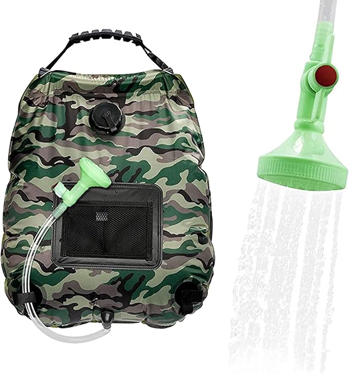Solar Shower Bag, Solar Heating Camping Shower Bag, 5Gal(20L) Portable Camping Shower Bag, with Removable Hose and On-Off Switchable Shower Head, for Outdoor Traveling/Climbing/Hiking/Beach/Swimming