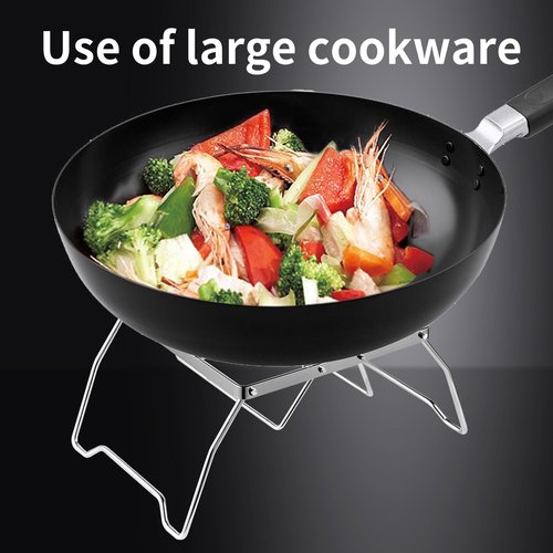 Jekero Portable Folding Camping Campfire Grill Pot Rack Cast Iron over Fire Split Stoves 7.48x7.48x5.12 inch
