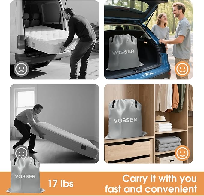 Queen Size Airbed with Detachable Rechargeable Pump - for Camping & Home Use, Portable Design, Supports up to 660 lbs MAX