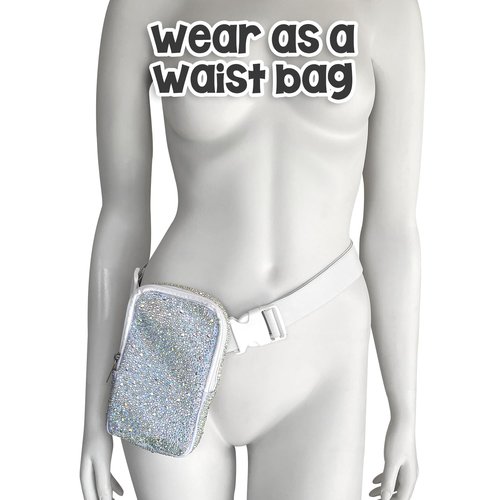 3-IN-1 Thigh Bag Fanny Pack Crossbody Bag | Rhinestone Carnival Leg Harness for Women | Bling Waist Bag | Rave Leg Pack