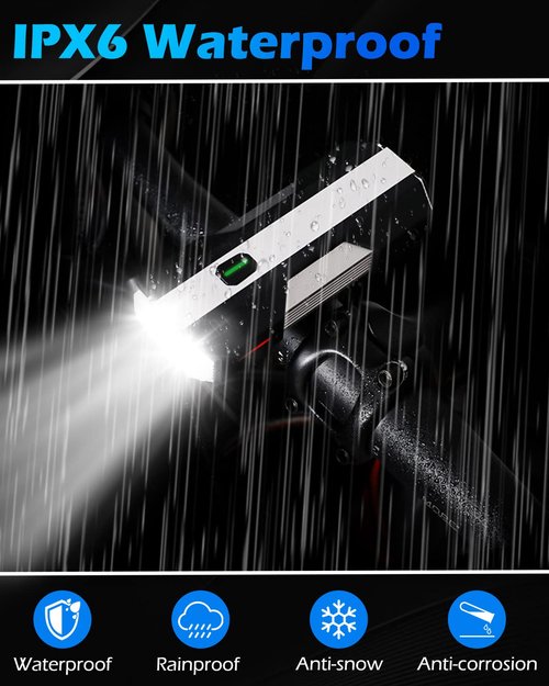 Voph Bike Lights, 6+4 Modes Rechargeable Type-C Bike Light for Night Riding, Anti-Dazzle High Lumen LED Bike Lights Front and Rear, Bicycle Light Set Front and Back for Kids, Road, Cycling, Biking