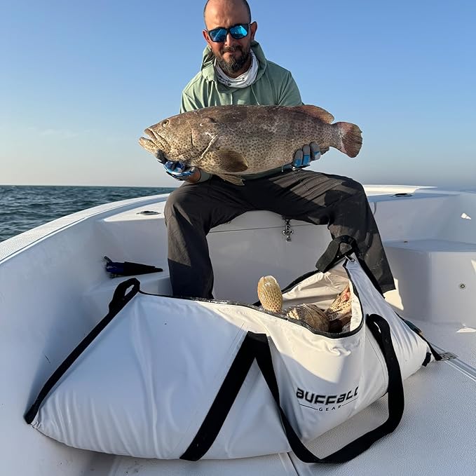 Buffalo Gear Insulated Fish Cooler Bag 40x18in 48x18in Leakproof Kill Bag Portable Waterproof Keep Ice Cold More Than 24 Hours