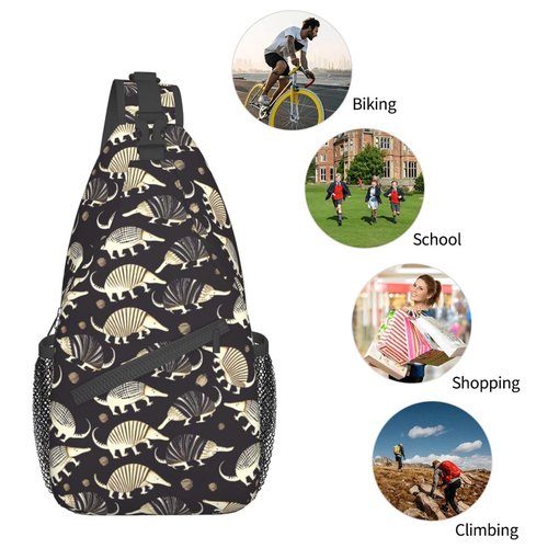 MqtZyiwx Purple Armadillos Sling Backpack Hiking Backpack Crossbody Bag Sports Lightweight And Durable Chest Bag Shoulder Bag For Women Men