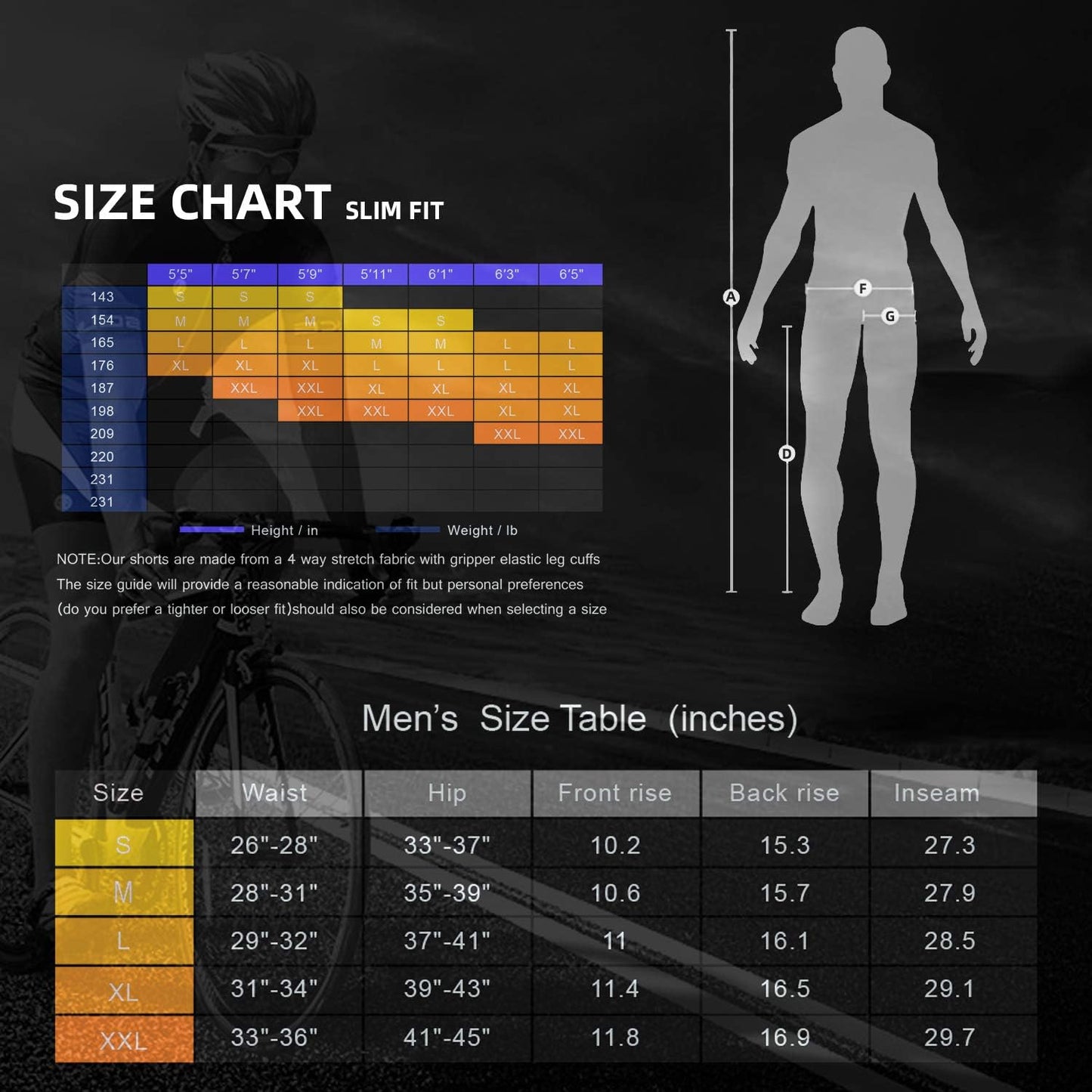 Souke Sports Men's Bike Pants Long 4D Padded Cycling Tights Leggings Outdoor Riding Bicycle