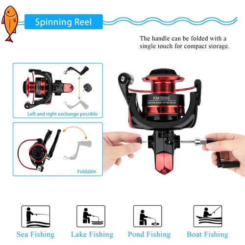 Fishing Rod and Reel Combos, 2PCS 2.1m/6.89ft Fishing Pole Combo Set, Carbon Fiber Telescopic Fishing Rod Kit with Spinning Reels, Fishing Line, Lures, Hooks and Carrier Bag for Youth Adults Beginner