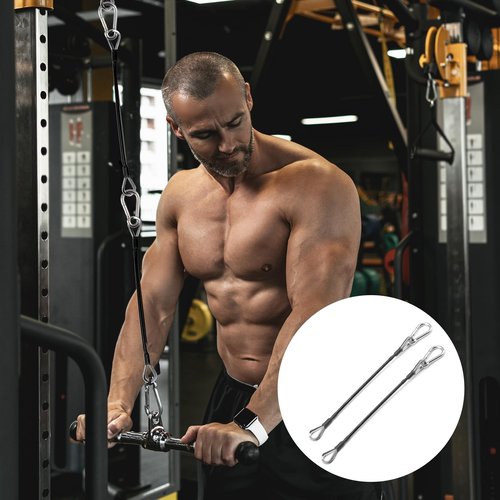 YENOVO 2 Pcs 10" Gym Extension Cable Attachments, Black Thick Stable Fitness Equipment Extension Cord, Extend Workout Angles Tool Suitable for Bowflex Home Gym for LAT/Tricep Pull Down and Leg