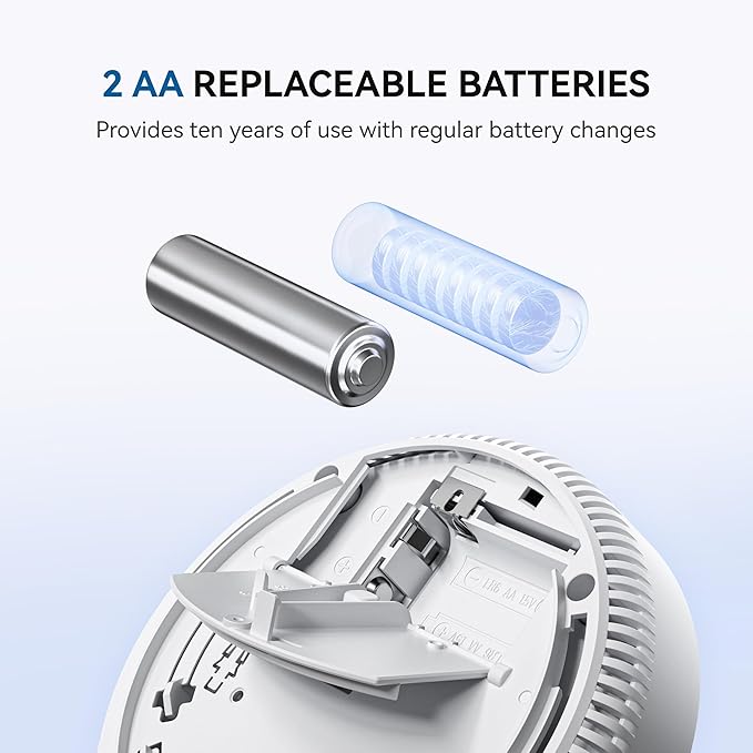 SITERWELL Hardwired Interconnected Smoke and Carbon Monoxide Detector, 10 Year Product Life Alarm Smoke Carbon Monoxide Detector with 2 AA Batteries Back Up, Smoke and CO Detector Voice Alert,5 Pack