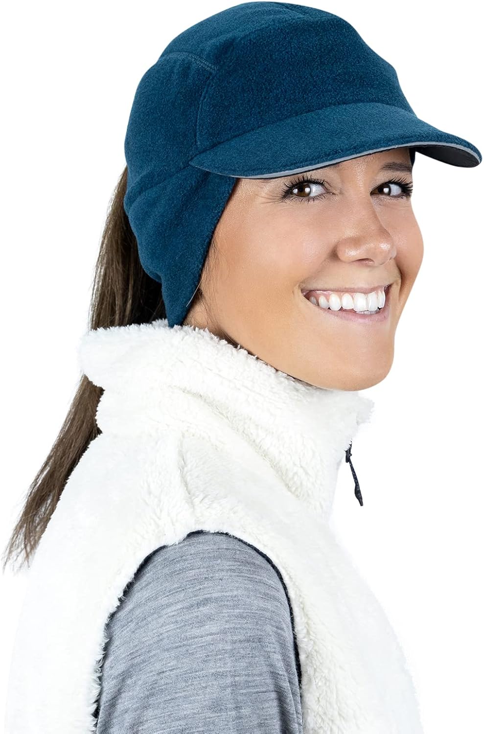 TrailHeads Fleece Ponytail Hat for Women – Trailblazer Reflective Winter Hat with Ponytail Hole for Workouts