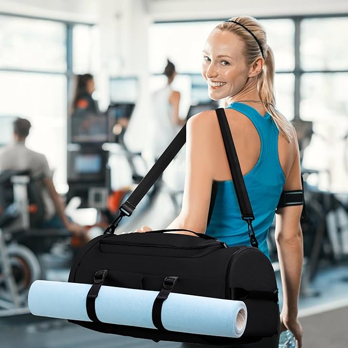 Gym Bag with Shoes Compartment - Duffle Overnight Bag for Men and Women, Travel Backpack with Wet Pocket, Sports Backpack with Upgraded Tear-Resistant Fabric - MIYCOO
