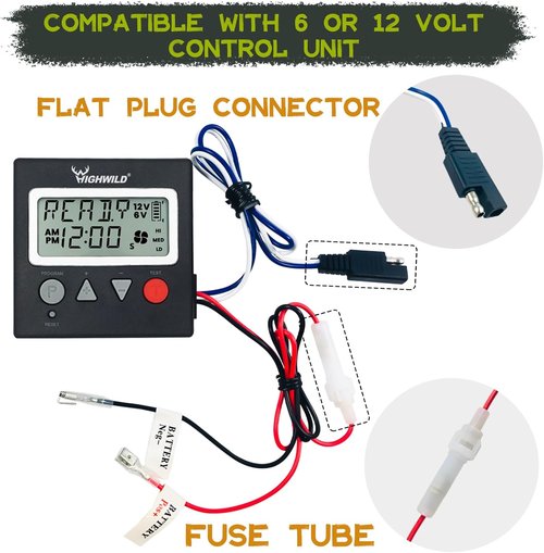 Highwild 6V/12V Universal Game Feeder Digital Timer - Hunting Deer Feeder Timer - Up to 8 Different Feed Times A Day - Adjustable Feed Rate