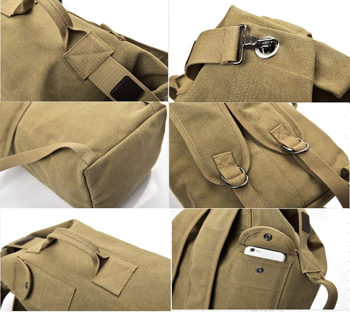 Military Duffel Bag Top Load Double Strap Canvas Backpack Army Travel Big Size