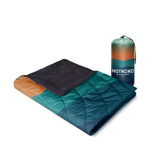 hotkoko Waterproof Stadium Blanket, Fleece Camping Blanket Wearable Soft Warm Camp Blanket for Outdoor Camping, Picnic, Stadium, Sports, Beach, Car