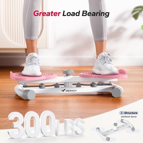 MERACH Waist Twister Machine, Ab Twist Board with 300 lbs Weight Capacity, Abs Workout for Slim Waist and Core Ab Exercise, Noiseless Home Gym Exercise Equipment for Women Men