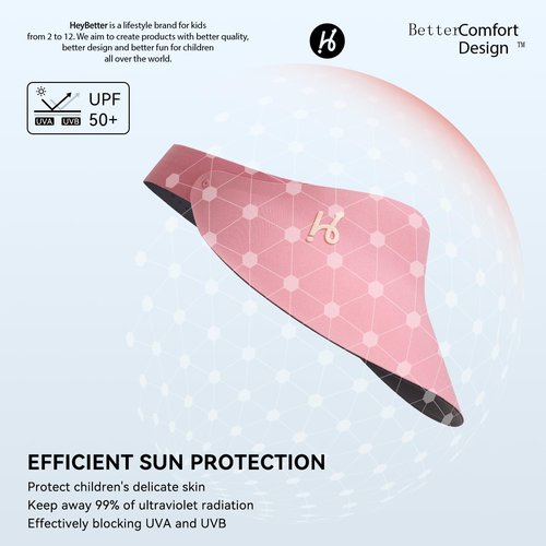 Sun Visor Hat for Toddler UPF53+ Packable Lightweight Kids Sport Cap Sun Protection Hats for Girls Boys (US, Alpha, One Size, Pink)