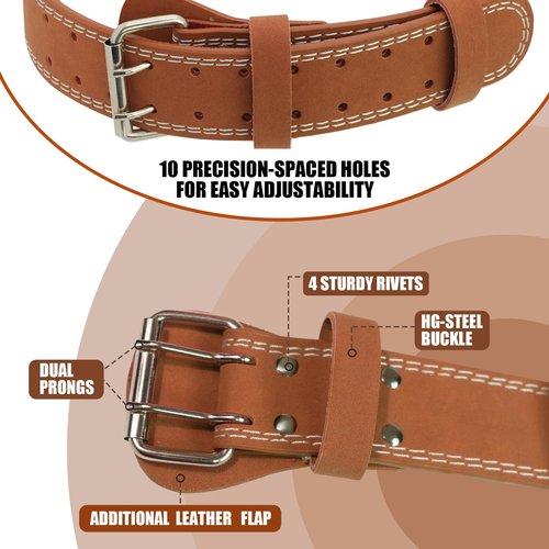 Leather Weight Lifting Belt, Weightlifting Belt for Men & Women, 4'' Wide Padded Lumbar Back Support, 10 Adjustable Holes, Gym Fitness Belt, Squat Belt, Deadlift Belt, BREWIDAR Workout Belt for Powerlifting with Carry Bag