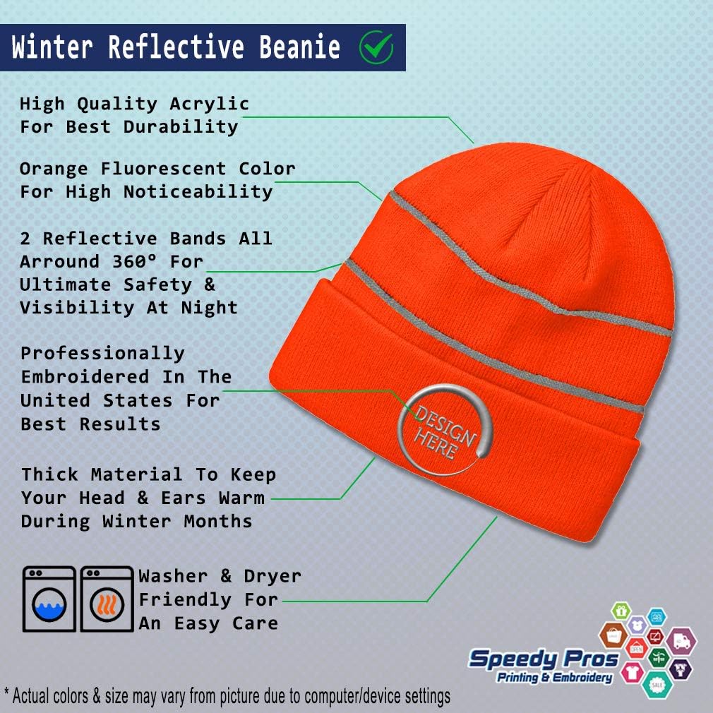 Speedy Pros Reflective Beanie for Men & Women Volunteer Firefighter Embroidery 1 Size