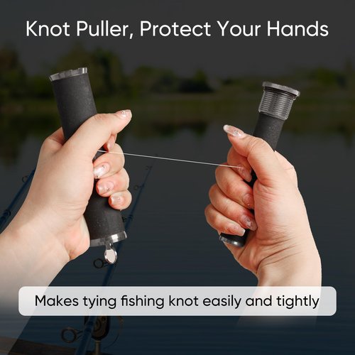 GaiRen Fishing Knot Puller Tool, FG GT Knot Tying Tool, PE Fishing Line Knot Grippers Line Dragger Tightener (Gray)