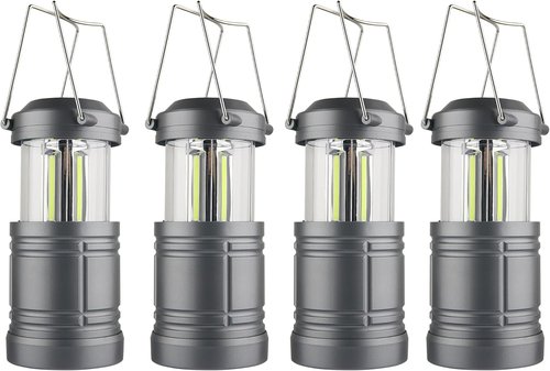 LED Camping Lantern, Battery Powered Hanging Lantern for Outdoor Camping Emergency Power Outages, 4 Pack