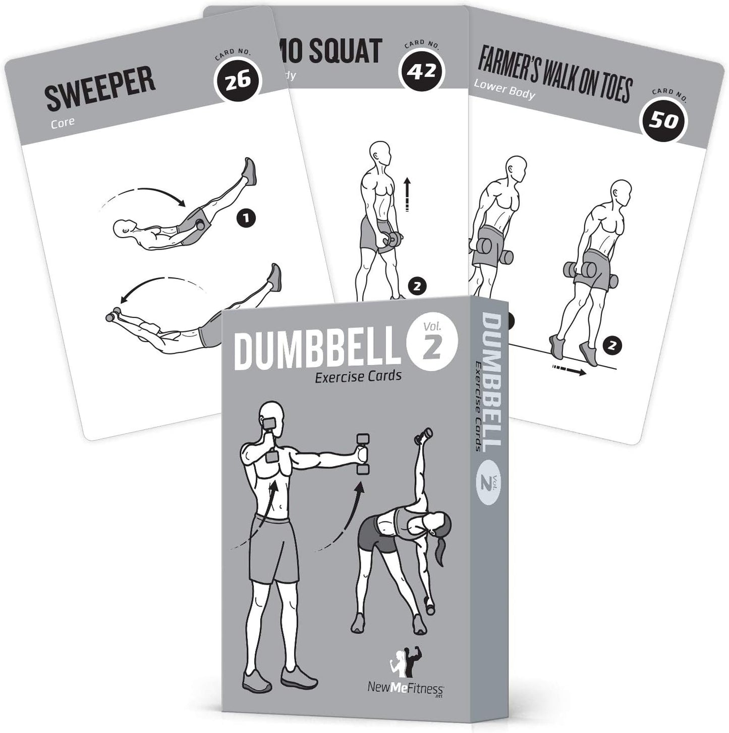 NewMe Fitness Yoga Pose Workout Cards, Instructional Fitness Deck for Women & Men, Beginner Fitness Guide to Training Exercises at Home or Gym
