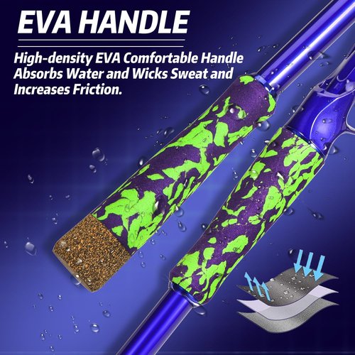 Sougayilang Inshore Saltwater Fishing Rods, 7-Foot Spinning Rods with EVA Handles, Stainless Steel Guides with Ceramic Rings, Fighting Butt