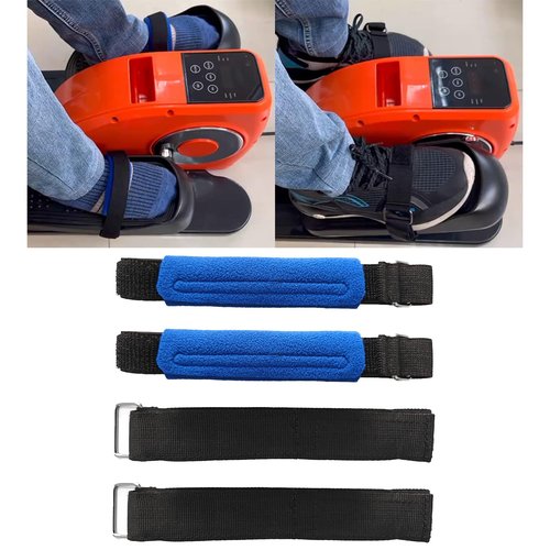 VOOGLAN 4Pcs Under Desk Elliptical Pedal Straps, Adjustable Ellipse Leg Exerciser Straps for Leg/Bike Pedal Exerciser & Elliptical Stepper, Seniors Sitting Fitness Home Office Sports Accessories