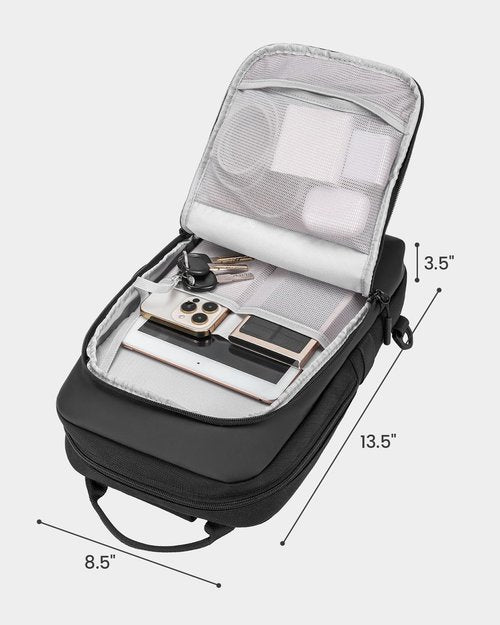 Soulgo EDC Sling Bag for Men & Women, 5.5L Water-resistant Crossbody Backpack Chest Shoulder Bag Compatible with 11 inch iPad Pro/Air, Lightweight Daypack for Daily Use-Black