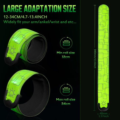 ocuvaep LED Armband for Running (2 Pack), Light Up Armbands Rechargeable, Running Lights, High Visibility Reflective Running Gear for Running Walking Cycling