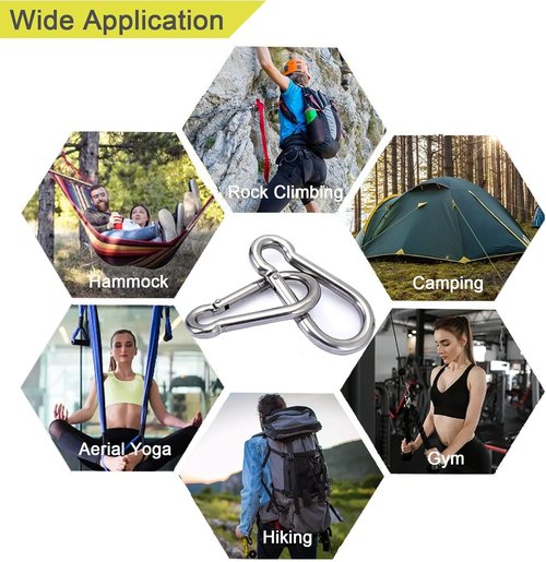 20pcs Small Carabiner Ciip, 1.57inch Mini Carabiners Clips, M4 Spring Snap Hook Heavy Duty, Locking Carribenares for Climbing Hiking Camping Fishing (M4-1.57inch)