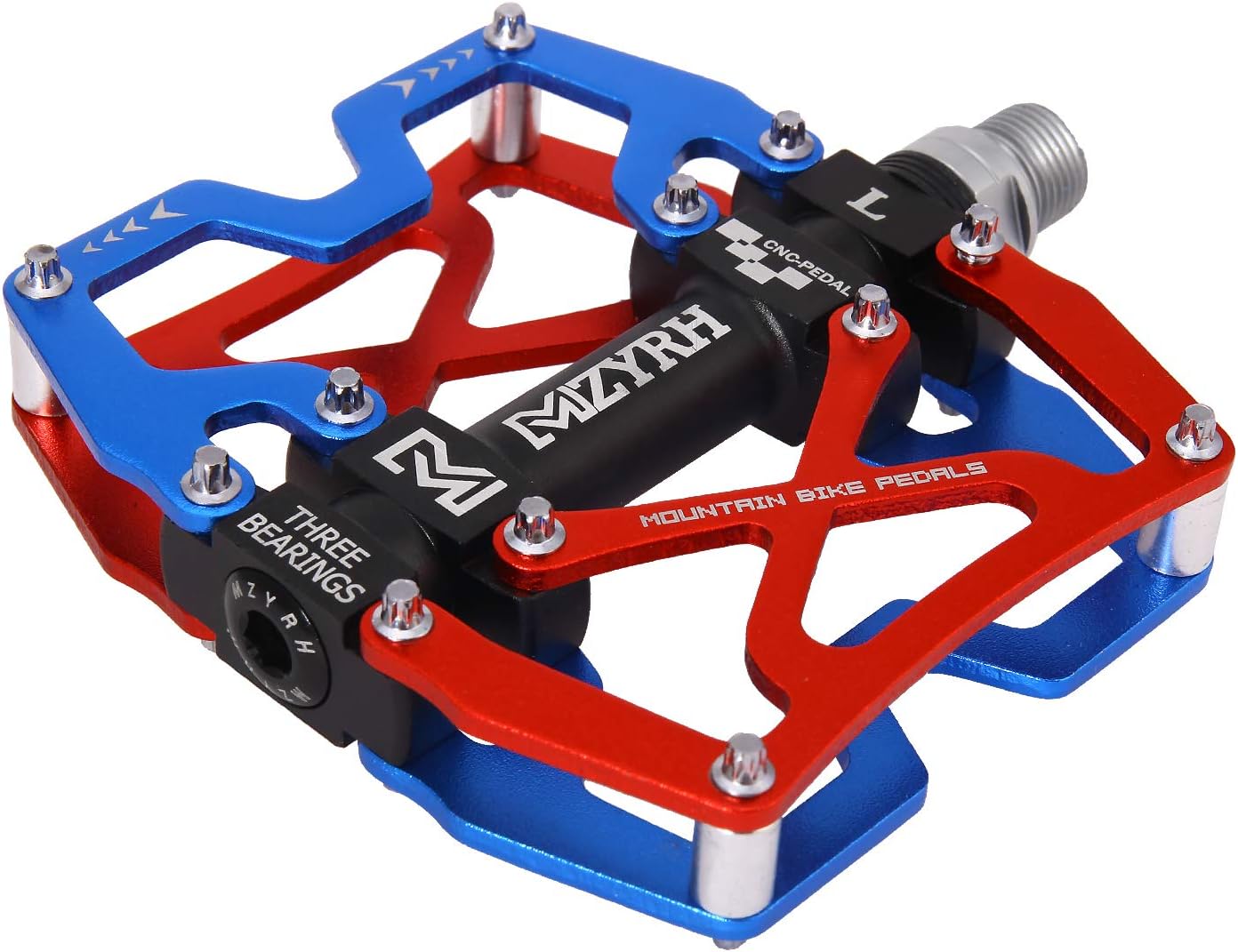 Mountain Bike Pedals, Ultra Strong Colorful CNC Machined 9/16" Cycling Sealed 3 Bearing Pedals