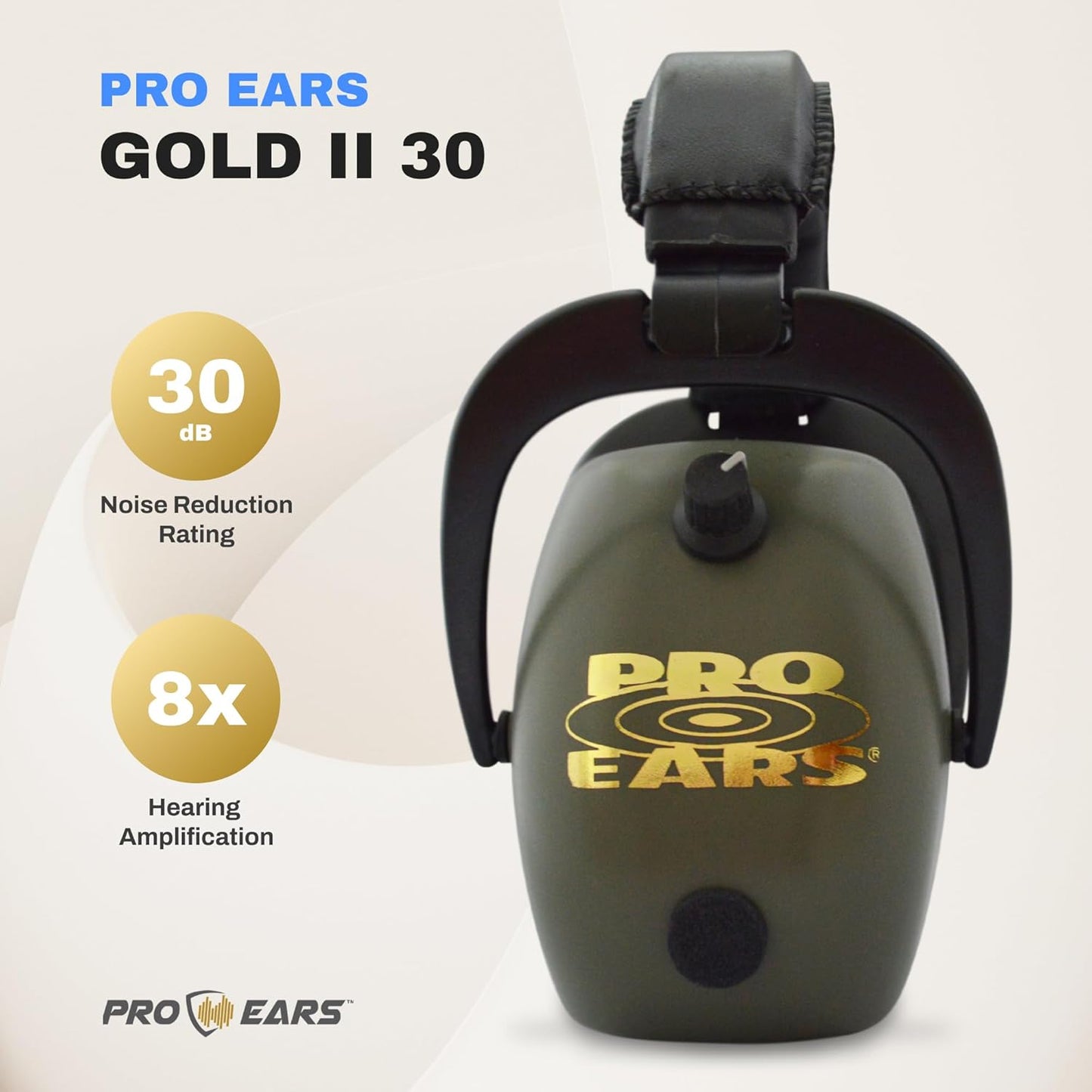 Pro Ears Gold II 30 Electronic Hearing Protection, Military Grade Tactical Ear Muffs, NRR 30 DB
