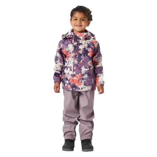 Helly-Hansen Kid's Bergen 2.0 PU Rainset AOP, 676 Purple Clay Aop, 3