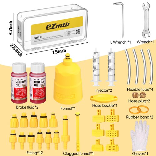Namalu Brake Bleed Kit Compatible with Shimano, TEKTRO, TRP Hydraulic Disc Brakes, Brake Fluid Bleeder Set with 120ml High Performance Mineral Oil for MTB/Road Bike Brake