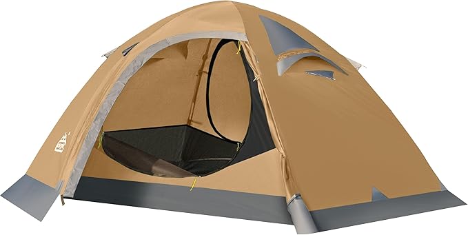 2 Person Backpacking Tent, Waterproof 4 Season Tent, Windproof Cold Weather Winter Tent for Camping, Hiking, Hunting, Cycling