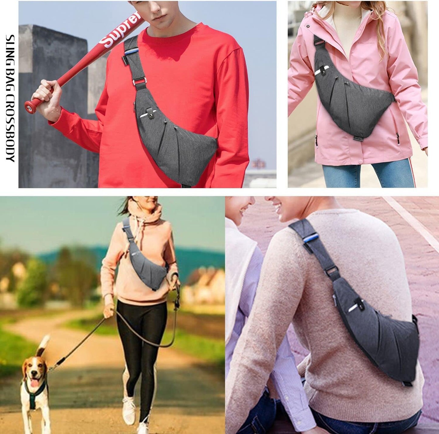 TOPNICE Anti Theft Crossbody Bags Personal Pocket Travel Bag Cross Body Multi Pocket Small Sling Bag for Women Men