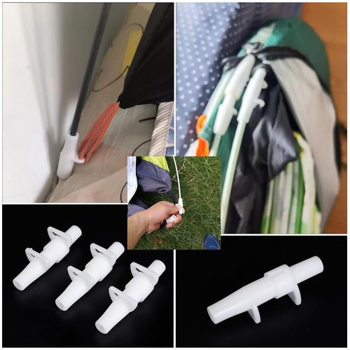 SquEqu 4 Set Pop-up Camping Tent Pole Joint Fittings Replacement 5mm Fiberglass Tent Poles Bracket Foot End Support Insert Connector for Easy Pop Up Tent Instant Automatic Setup Beach Tents