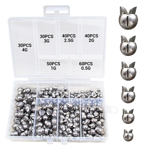 250Pcs Split Shot Fishing Weights Sinkers, Round Assortment Fishing Weight Clip on Sinker Weight Freshwater Saltwater Fishing Gift for Fishing Lovers