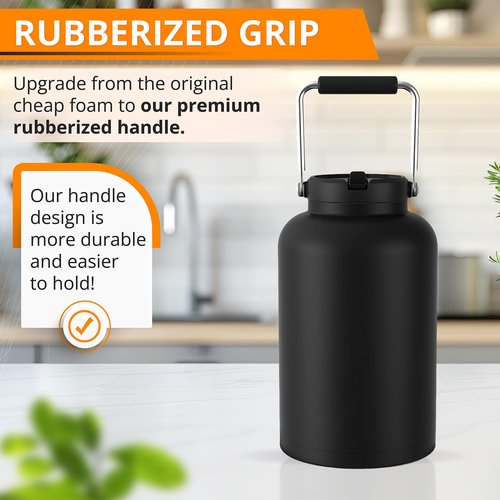 Jmoe USA Straw Lid for RTIC Jugs | Fits Half Gallon and One Gallon Water Bottles | Flip Straw Design, Tougher Grip, Thicker Steel, and Better Gasket | Made of BPA Free, Food-Grade Plastic